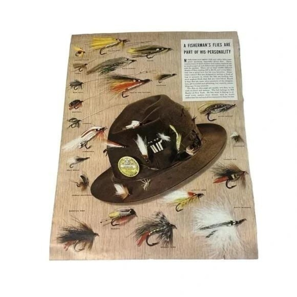 1950s A Fishermans Flies Original Vintage Print Illustration